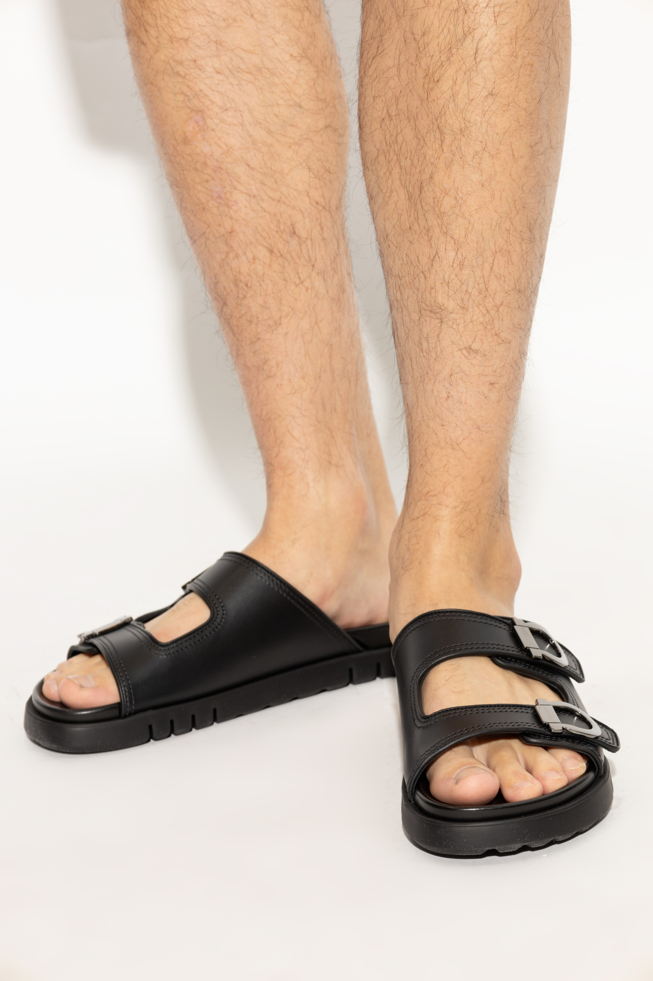 【送料&関税込】Ferragamo Leather Sandals With Logo FERRAGAMO - Ferragamo Logo Leather Sandals Salvatore Ferragamo